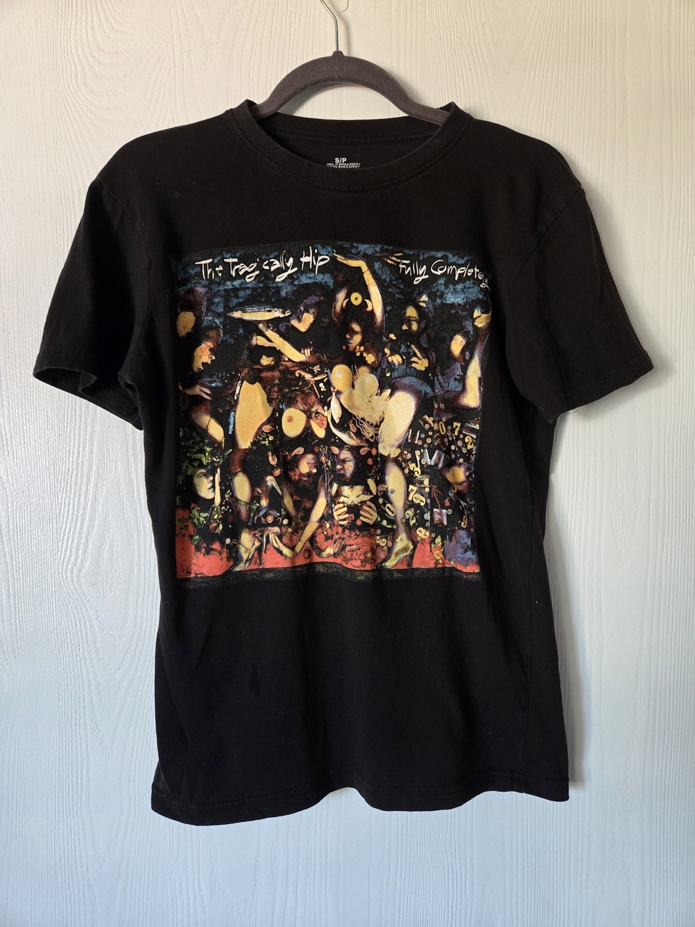 Black Graphic Tee with Multicolor Album Art